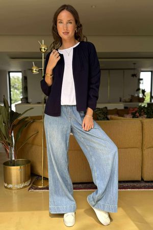 Laundry B Wicklow Fine Knit Throw On Cardigan Navy